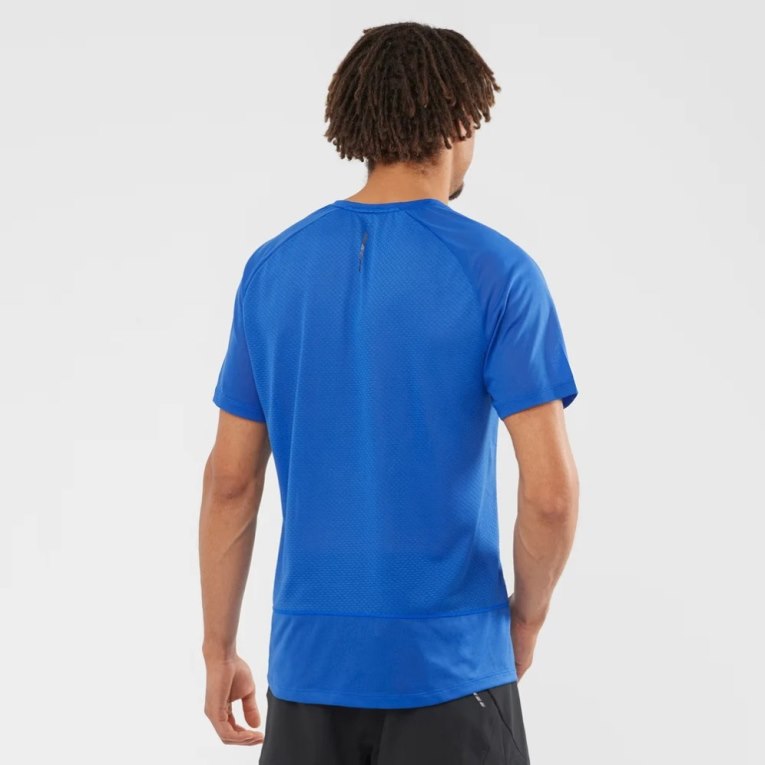 Camiseta Salomon Cross Rebel Corta Sleeve Hombre Azules | MX QGTN321